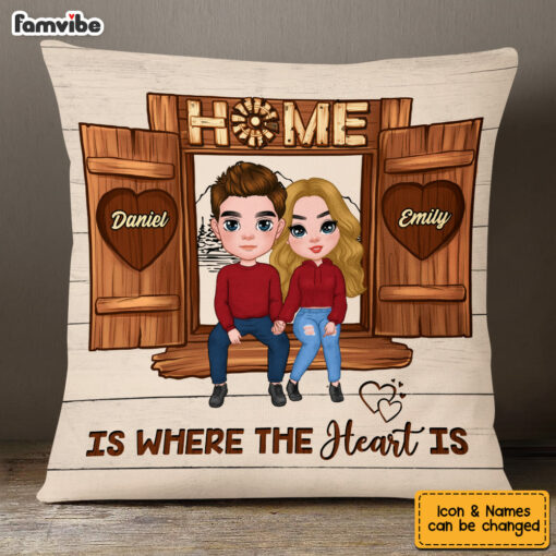 Personalized Couples Home Is Where The Heart Is Pillow