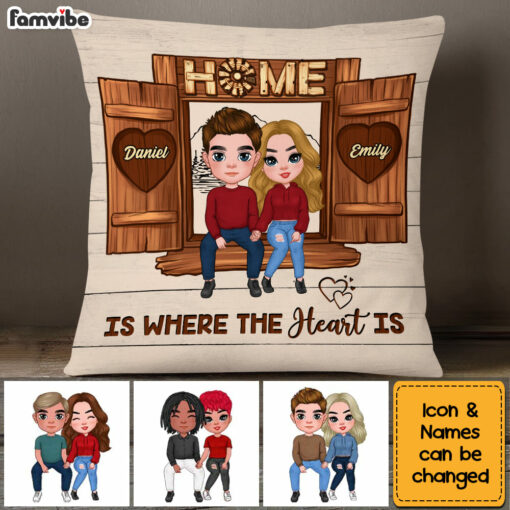 Personalized Couples Home Is Where The Heart Is Pillow