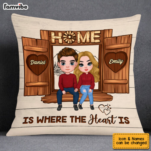 Personalized Couples Home Is Where The Heart Is Pillow