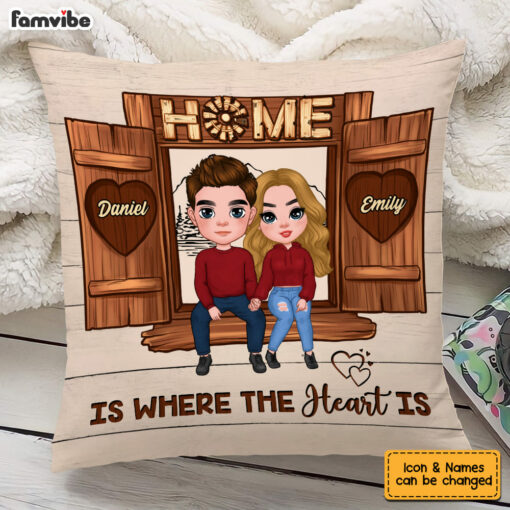 Personalized Couples Home Is Where The Heart Is Pillow