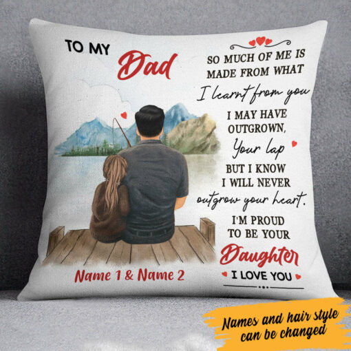 Personalized Dad Fishing Pillow