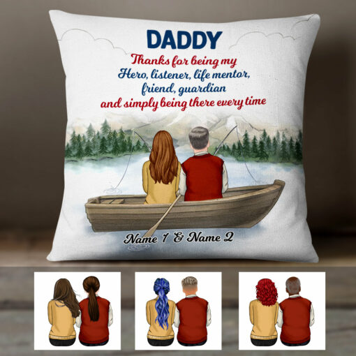 Personalized Dad Grandpa Fishing Pillow