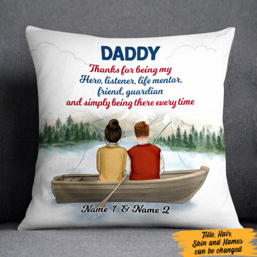 Personalized Dad Grandpa Fishing Pillow