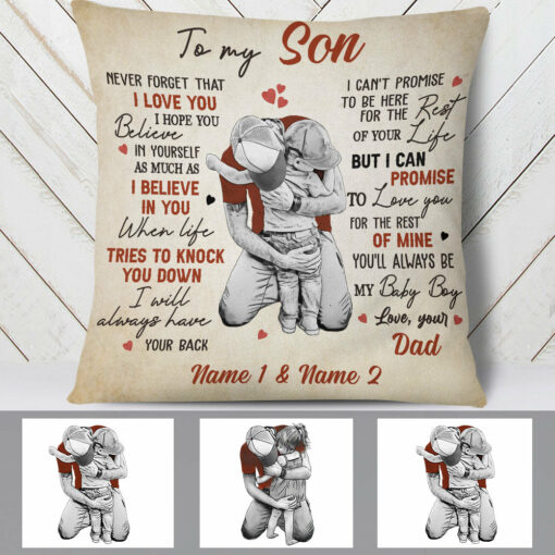 Personalized Dad Grandpa To My Son Daughter Pillow