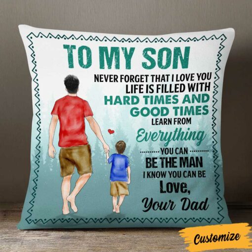 Personalized Dad Grandpa To My Son Grandson Pillow