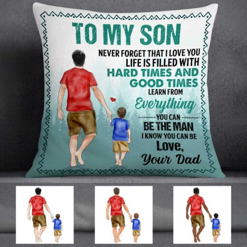 Personalized Dad Grandpa To My Son Grandson Pillow