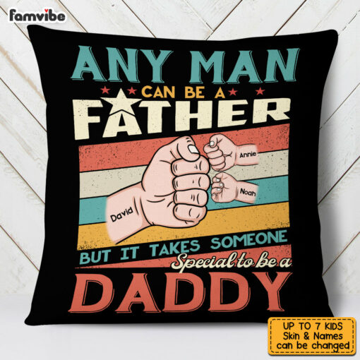 Personalized Dad Hand Fist Bump Pillow