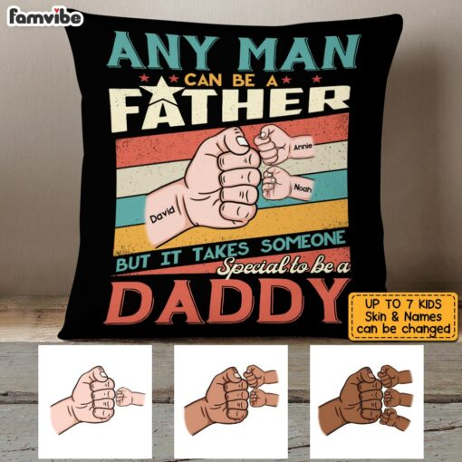 Personalized Dad Hand Fist Bump Pillow