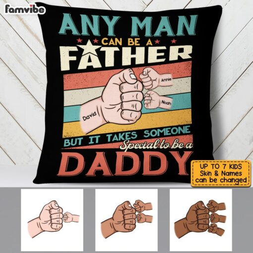 Personalized Dad Hand Fist Bump Pillow