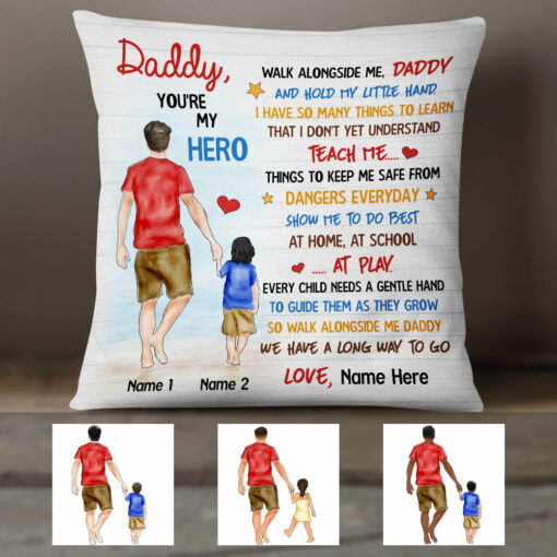 Personalized Dad Walk With Me Pillow