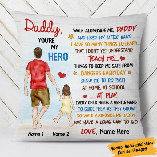 Personalized Dad Walk With Me Pillow