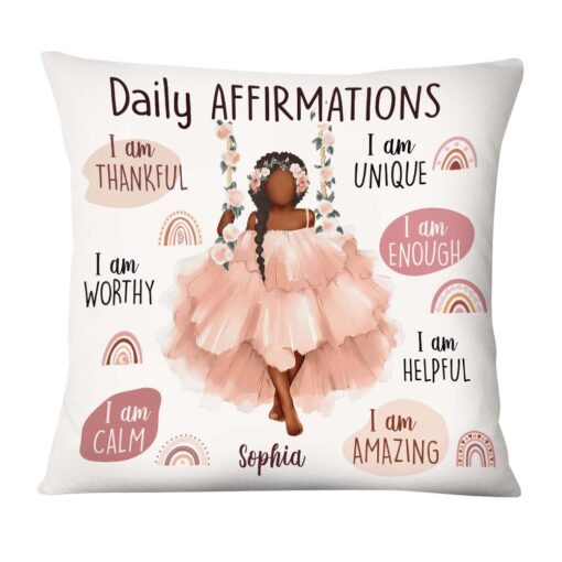 Personalized Daily Affirmation Gift For Granddaughter I am Thankful Pillow