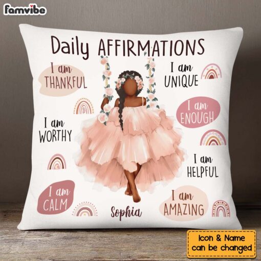 Personalized Daily Affirmation Gift For Granddaughter I am Thankful Pillow