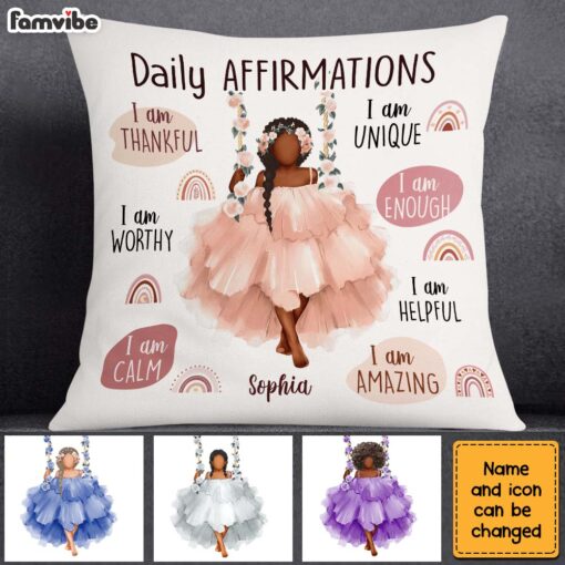 Personalized Daily Affirmation Gift For Granddaughter I am Thankful Pillow