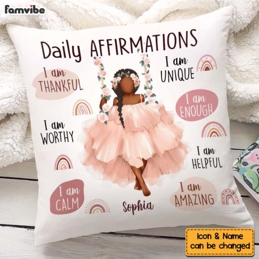 Personalized Daily Affirmation Gift For Granddaughter I am Thankful Pillow