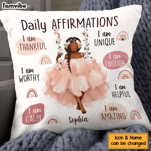 Personalized Daily Affirmation Gift For Granddaughter I am Thankful Pillow