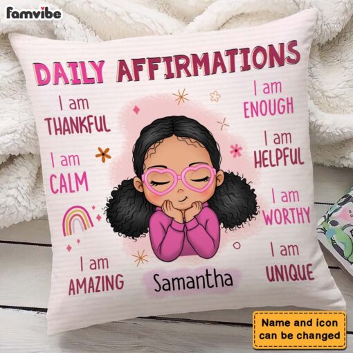 Personalized Daily Affirmation Gift For Granddaughter Pillow