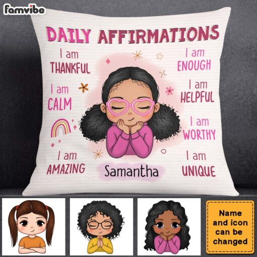 Personalized Daily Affirmation Gift For Granddaughter Pillow