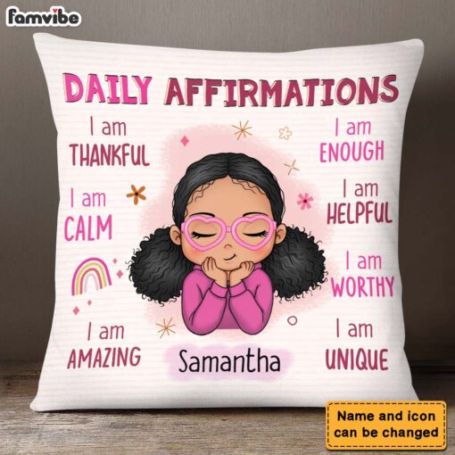 Personalized Daily Affirmation Gift For Granddaughter Pillow