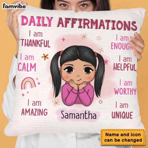 Personalized Daily Affirmation Gift For Granddaughter Pillow