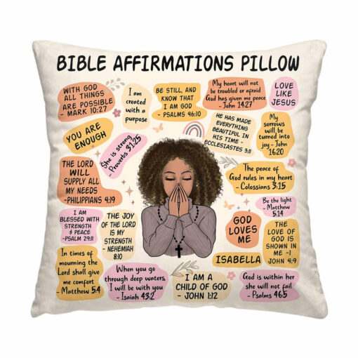 Personalized Daily Bible Affirmations Pillow