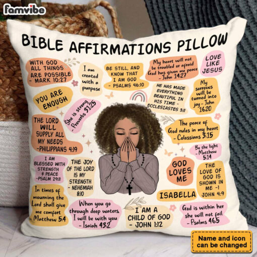 Personalized Daily Bible Affirmations Pillow