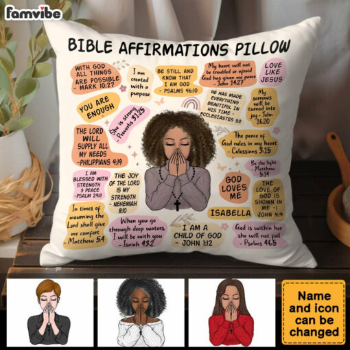 Personalized Daily Bible Affirmations Pillow