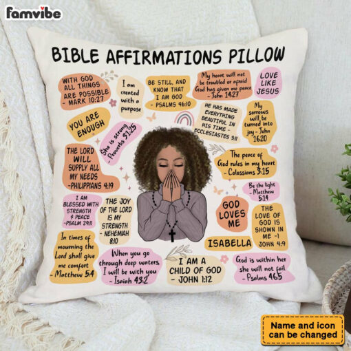 Personalized Daily Bible Affirmations Pillow