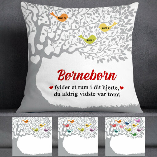 Personalized Danish Mor Mormor Family Tree Mom Grandma Pillow