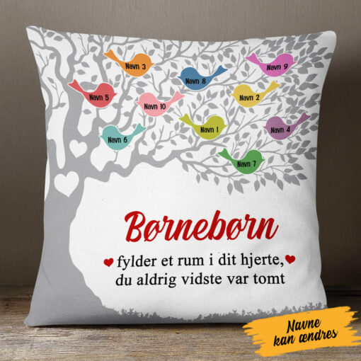 Personalized Danish Mor Mormor Family Tree Mom Grandma Pillow