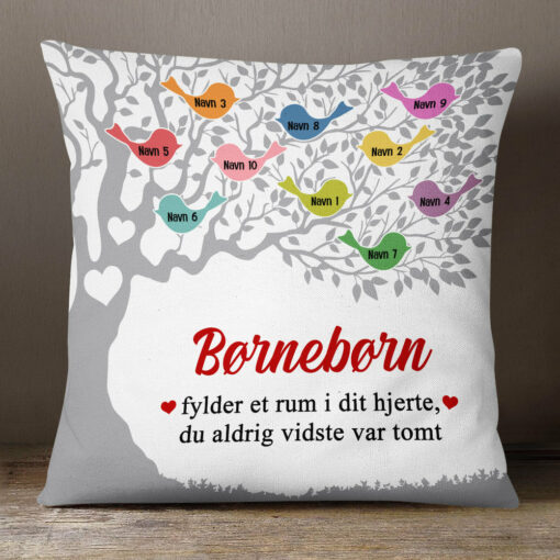 Personalized Danish Mor Mormor Family Tree Mom Grandma Pillow