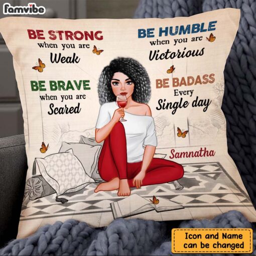 Personalized Daughter Be Strong, Be Brave, Be Humble Pillow