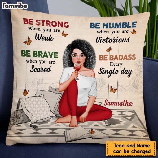 Personalized Daughter Be Strong, Be Brave, Be Humble Pillow