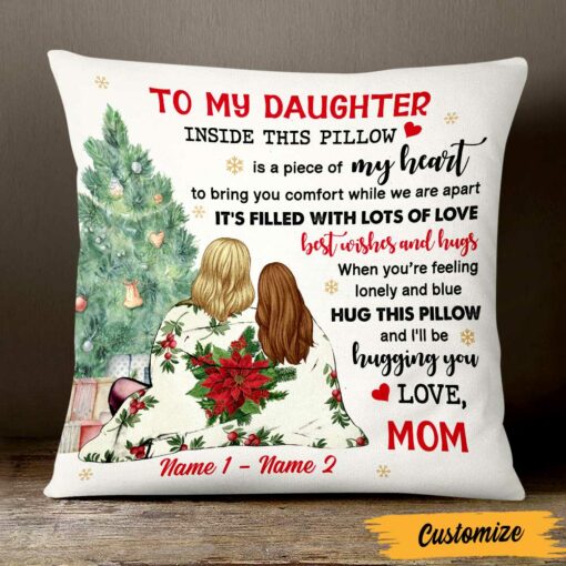 Personalized Daughter Christmas Long Distance Pillow