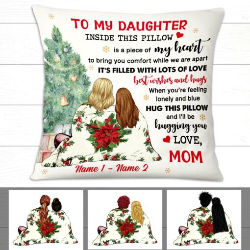 Personalized Daughter Christmas Long Distance Pillow