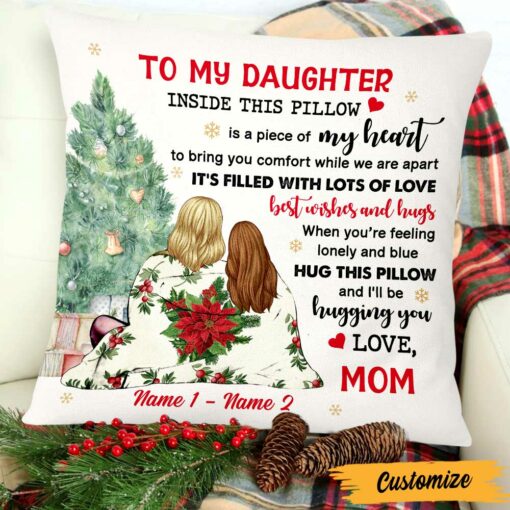 Personalized Daughter Christmas Long Distance Pillow