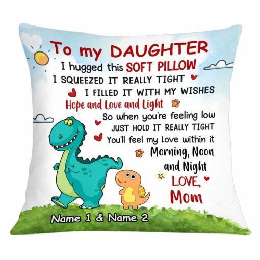 Personalized Daughter Dinosaur Pillow