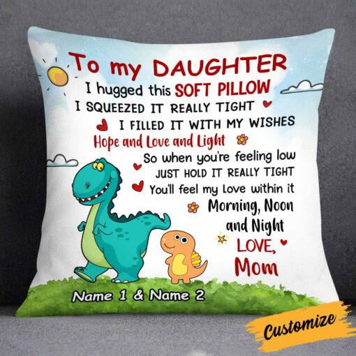 Personalized Daughter Dinosaur Pillow