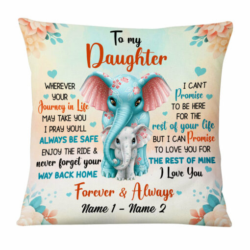 Personalized Daughter Elephant Pillow