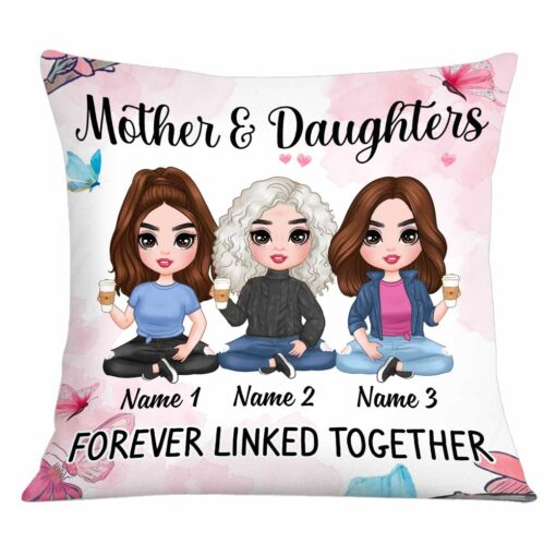 Personalized Daughter Forever Linked Together Pillow