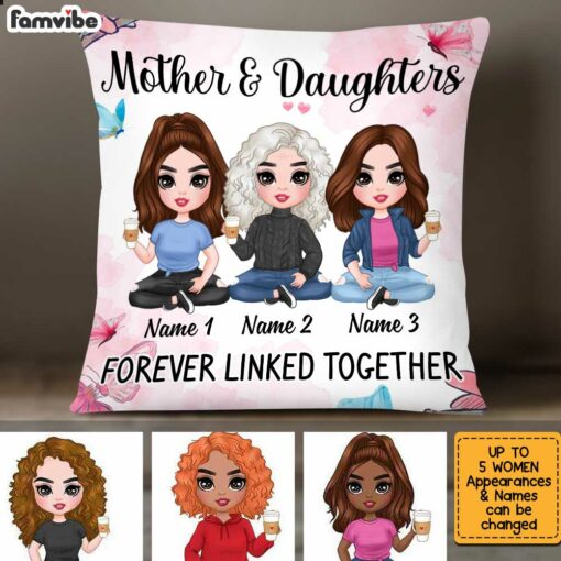 Personalized Daughter Forever Linked Together Pillow