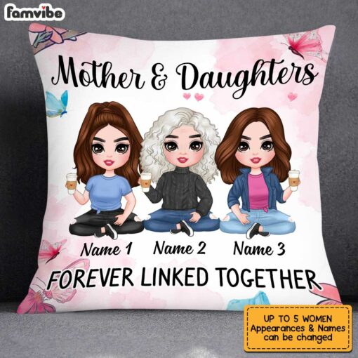 Personalized Daughter Forever Linked Together Pillow