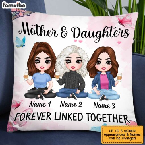 Personalized Daughter Forever Linked Together Pillow