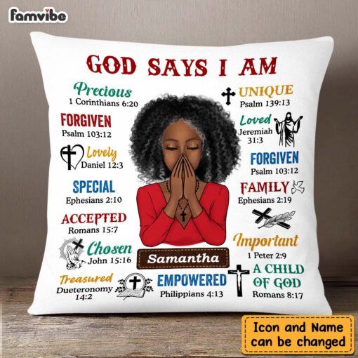 Personalized Daughter God Says I Am Bible Verses Pillow