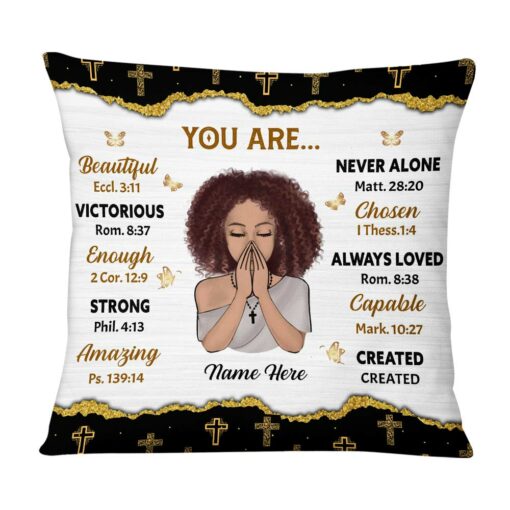 Personalized Daughter God Says You Are Bible Verse Prayer Pillow