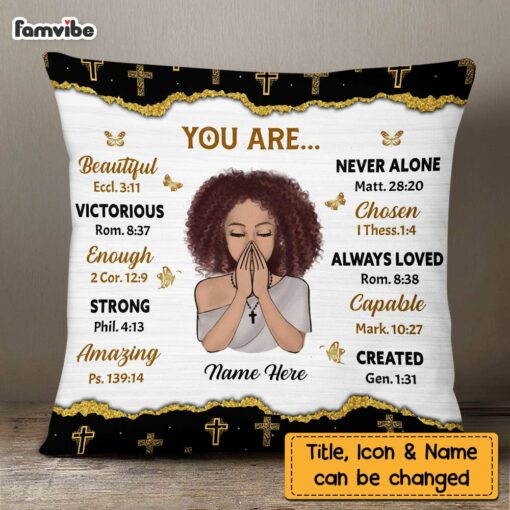 Personalized Daughter God Says You Are Bible Verse Prayer Pillow