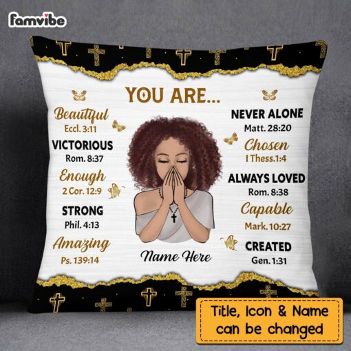 Personalized Daughter God Says You Are Bible Verse Prayer Pillow