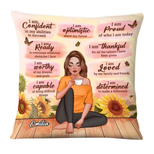 Personalized Daughter Granddaughter Daily Positive Affirmations Motivational Pillow