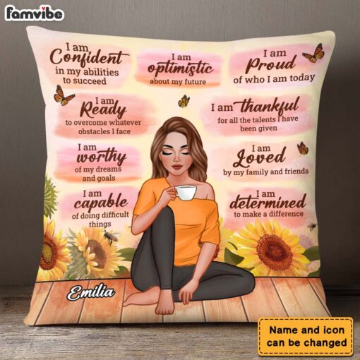 Personalized Daughter Granddaughter Daily Positive Affirmations Motivational Pillow