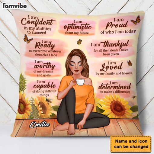 Personalized Daughter Granddaughter Daily Positive Affirmations Motivational Pillow